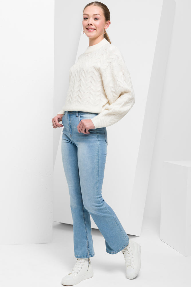 Flare Denim Jeans Light Blue (1)