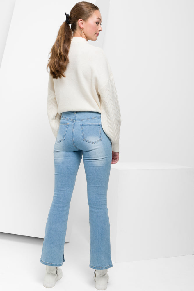 Flare Denim Jeans Light Blue (2)