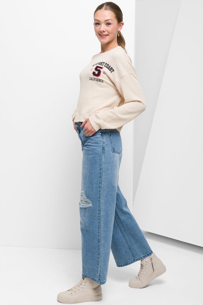 Boxy Long Sleeve Top Natural (1)
