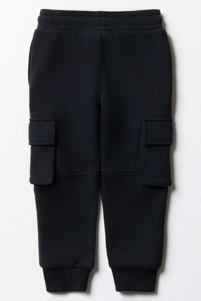 K D Kids Cargo Track Pants Black Size 1