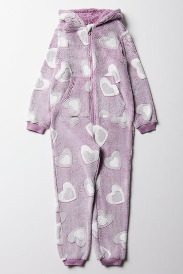 Heart Onesie Purple
