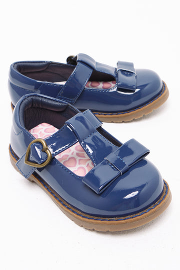 Heart Buckle Shoes Navy