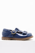 Heart Buckle Shoes Navy (1)