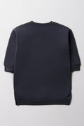 Crew Neck Sweat Dress Dark Grey (2)