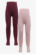2 Pack Tights Burgundy And Pink