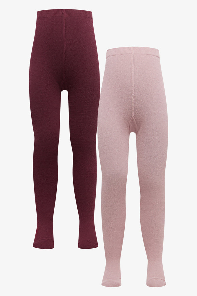 2 Pack Tights Burgundy And Pink