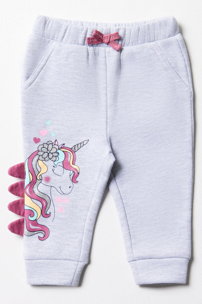 Fleece Unicorn Trackpants Grey