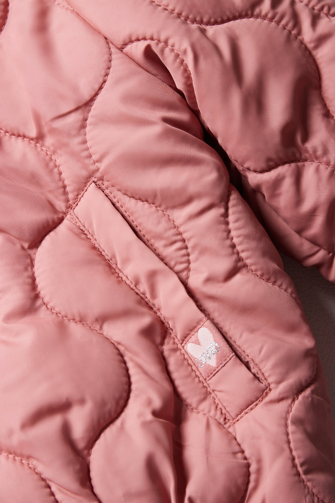 Quilted Hooded Jacket Pink (2)