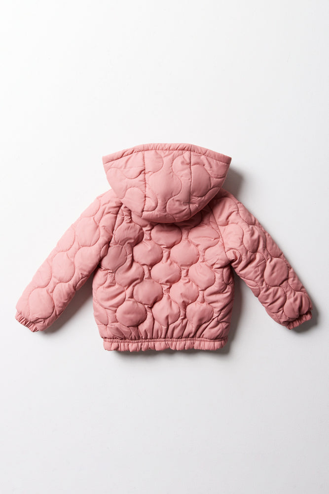Quilted Hooded Jacket Pink (3)