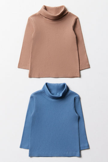 2PKT POLO TEE TAUPE BLUE