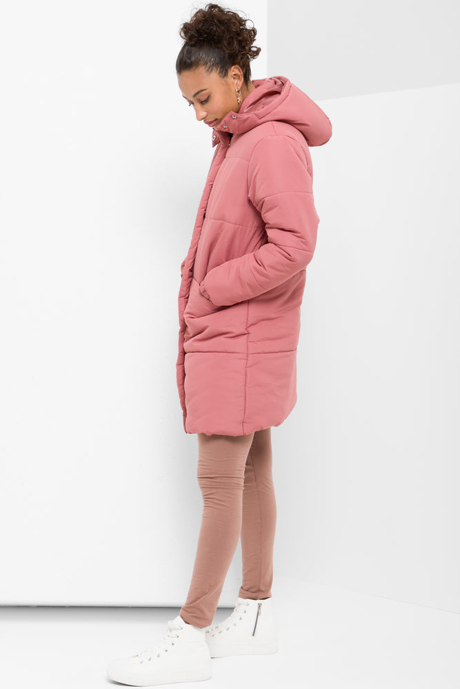 Longer Length Puffer Coat Pink (1)