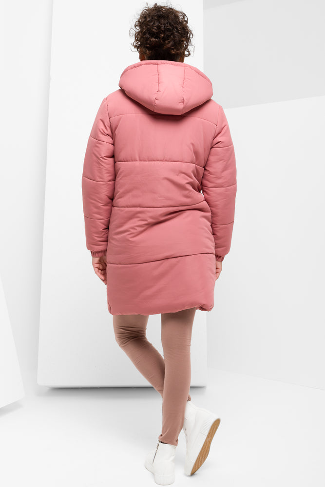 Longer Length Puffer Coat Pink (2)