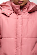 Longer Length Puffer Coat Pink (3)