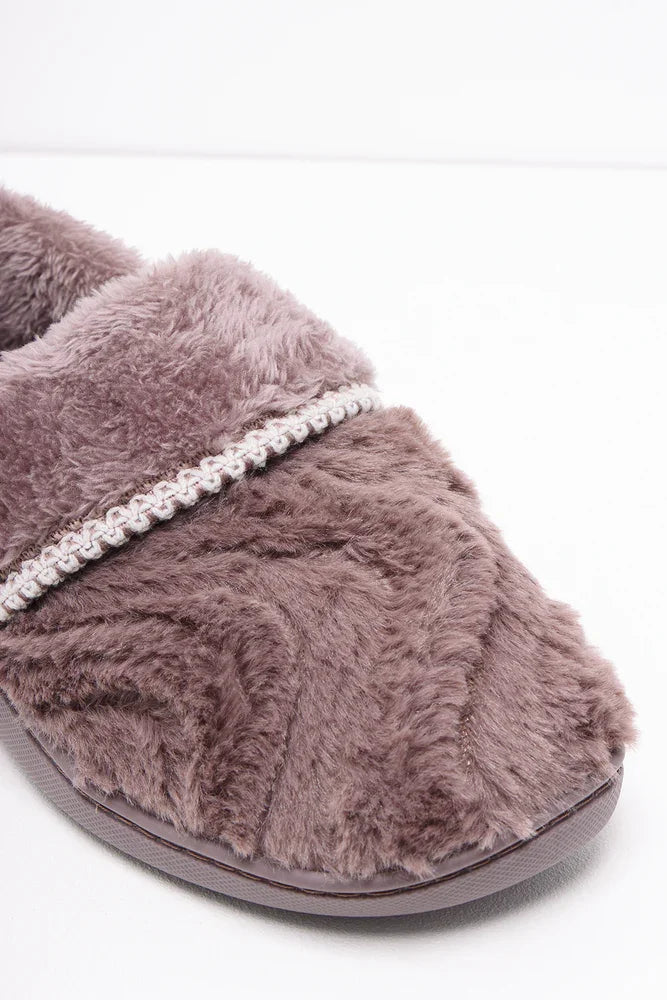 Plush Fur Closed Slipper Natural (2)