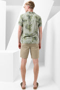 Stripe Short Sleeve Shirt Green (2)