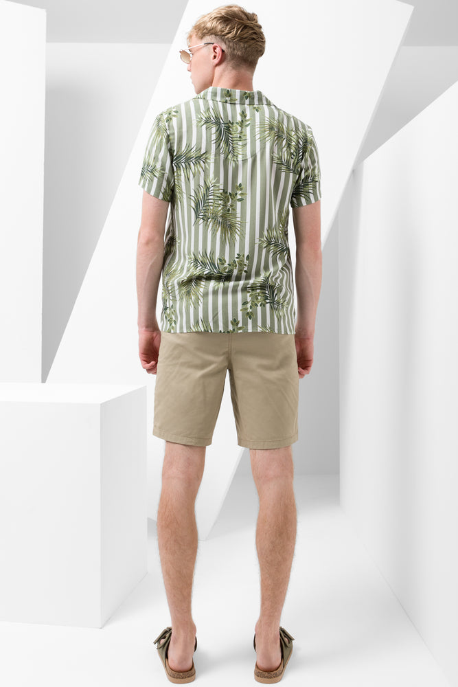 Stripe Short Sleeve Shirt Green (2)