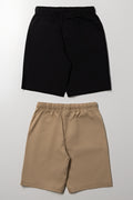 2 Pack Woven Shorts Black And Natural (2)