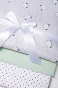 3 Pack Stripe Panda Receiver Blankets Green (1)