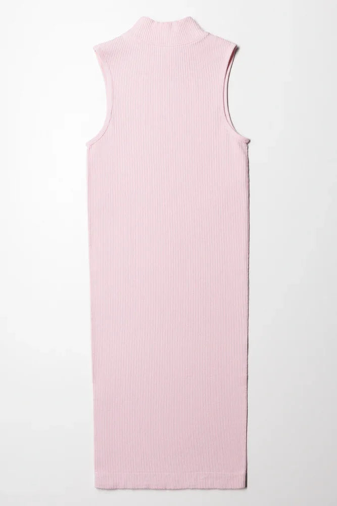 Turtle Neck Sleeveless Dress Sweet Lilac (2)