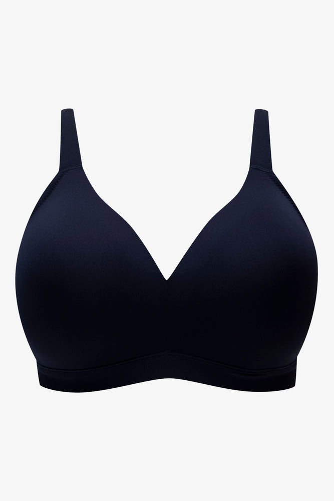 Plus Size 2 Pack Padded Wire Free Bras Navy & Natural (1)