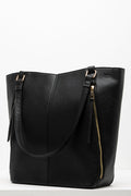 Black Diagonal Zippers Tote Bag (1)