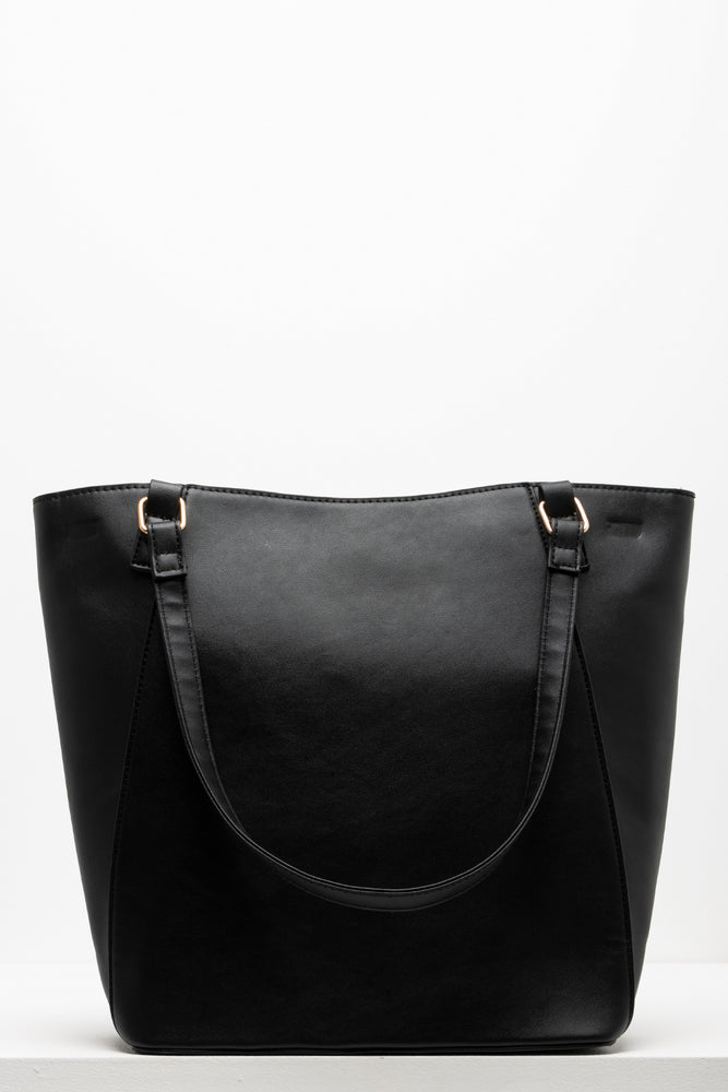 Black Diagonal Zippers Tote Bag (2)