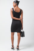 Built Up Strap Bodycon Dress Black (2)