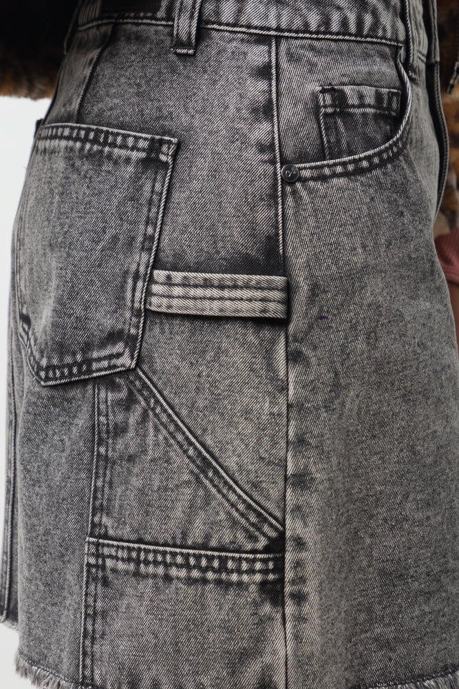 Denim Skirt Black (4)