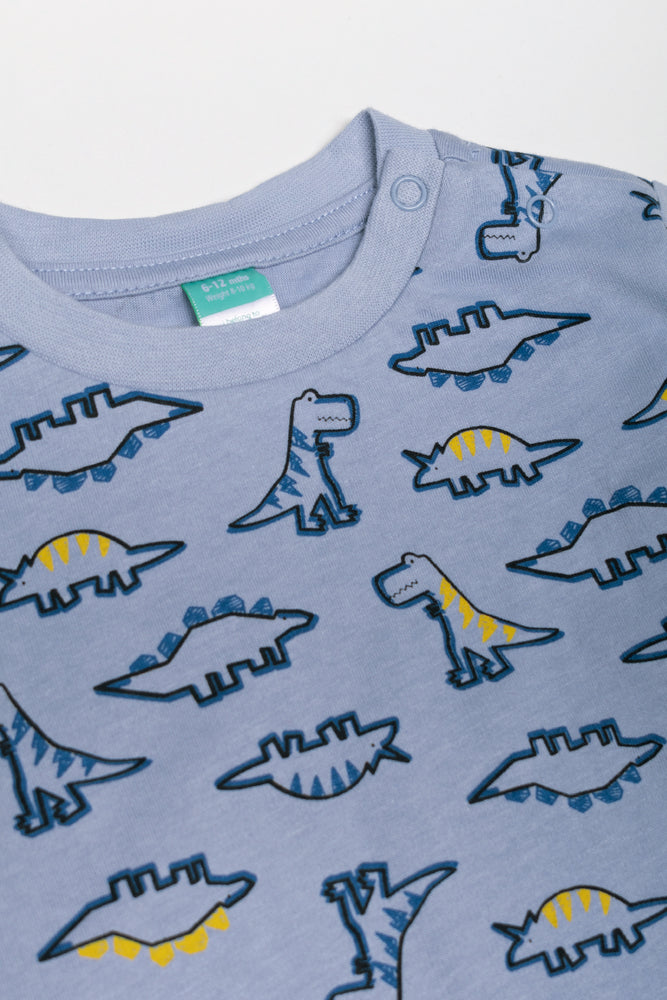 2 Pack Dino Pyjama Set Blue (3)