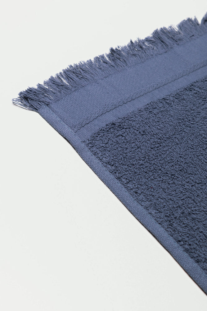Fringed Guest Towel Blue