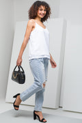 Cowl Satin Cami White (1)
