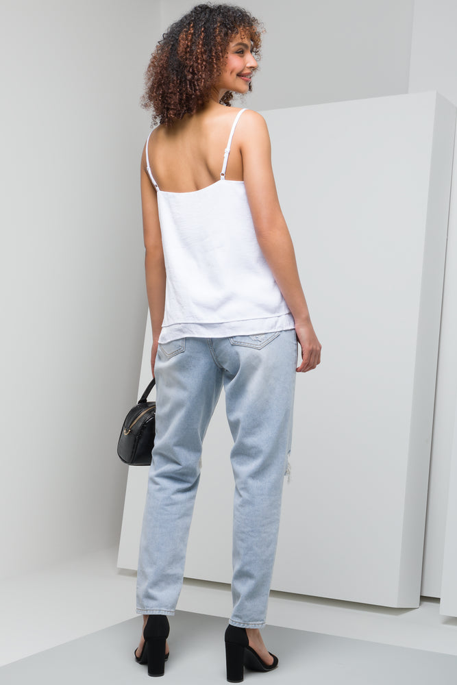 Cowl Satin Cami White (2)