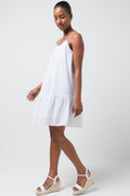 Strappy Anglais Tiered Dress White (1)