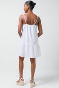 Strappy Anglais Tiered Dress White (2)