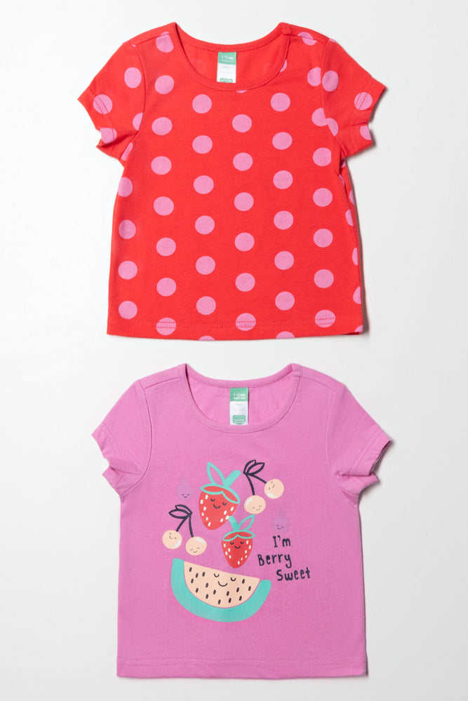 2 Pack Spot T-Shirts Red & Lilac