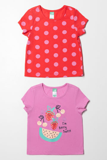 2 Pack Spot T-Shirts Red & Lilac