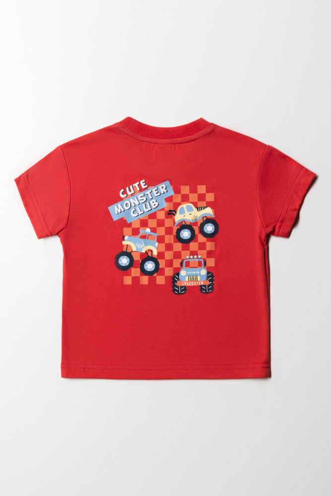 Monster Trucks Printed T-Shirt Red (2)