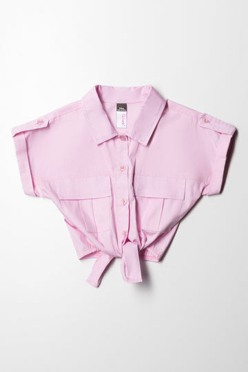 Resort Shirt Pocket Detail Pink