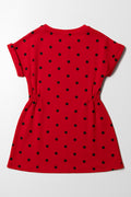 Minnie Mouse Turn Up Sleeve Dress Red (2)