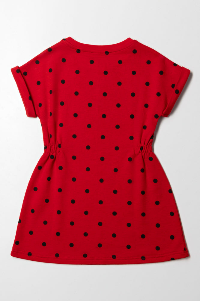 Minnie Mouse Turn Up Sleeve Dress Red (2)