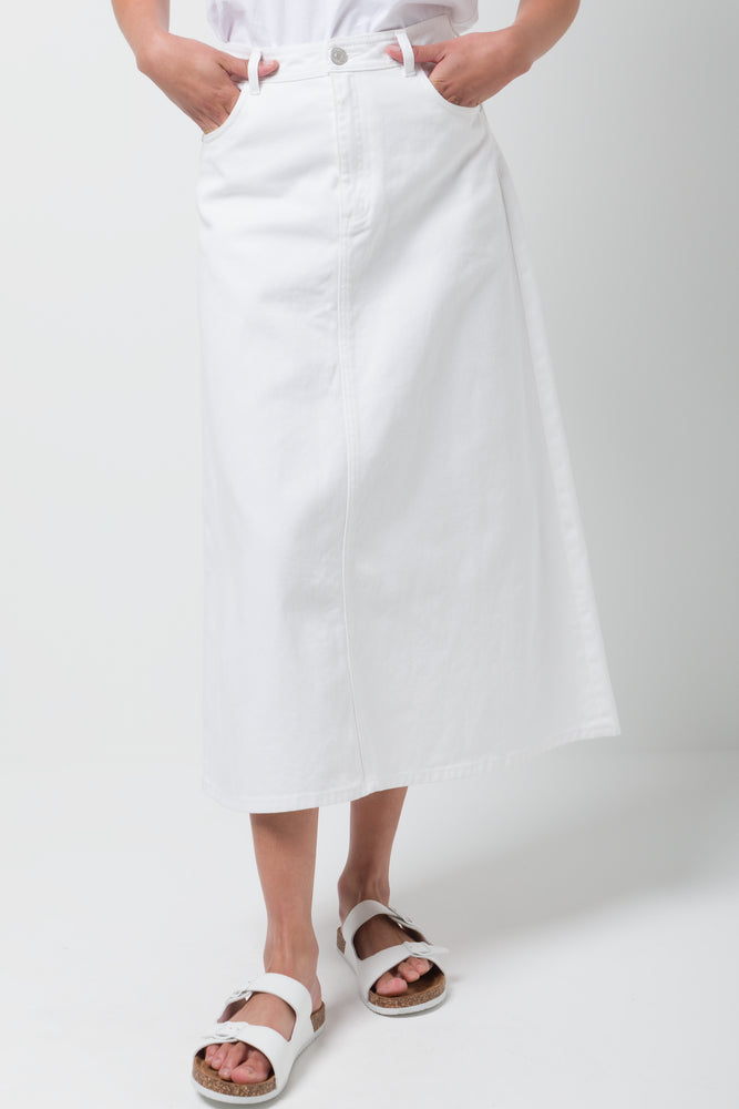 White jean skirt womens outlet