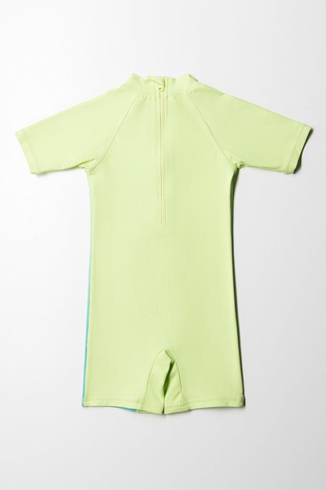 Swim Suit Aqua & Lime (3)
