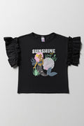 Mermaid Sequin 3D Knit Top Black