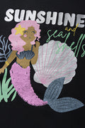 Mermaid Sequin 3D Knit Top Black (2)