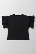 Mermaid Sequin 3D Knit Top Black (4)