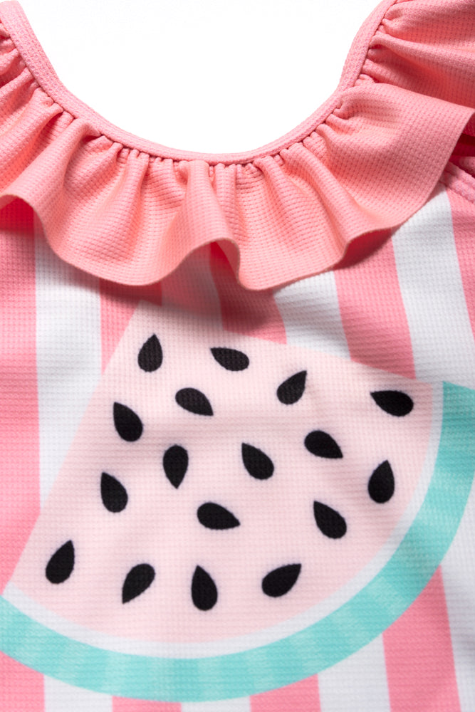 Watermelon Frill Swimsuit Pink