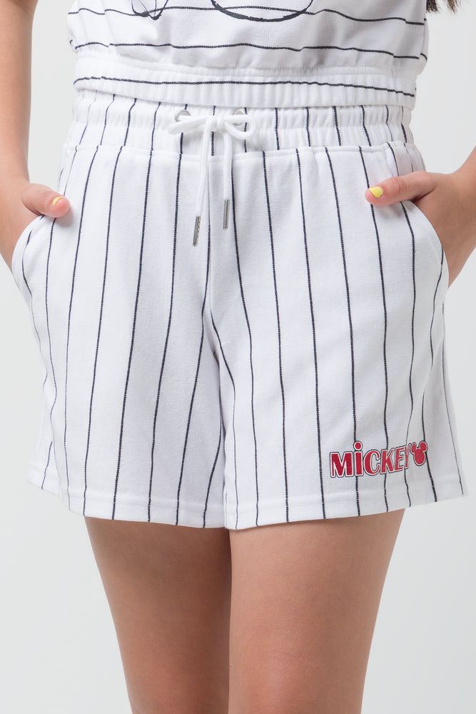 Mickey Mouse Jogger Stripped Shorts White (1)