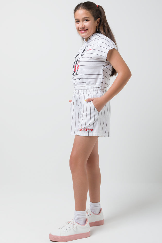 Mickey Mouse Jogger Stripped Shorts White (2)