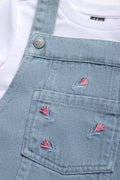 Denim Pinni with Floral Embroidery (1)