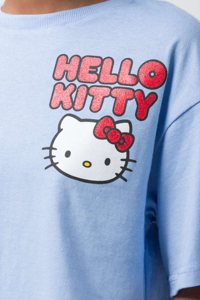 Crop Boxy T-Shirt Hello Kitty Blue (3)